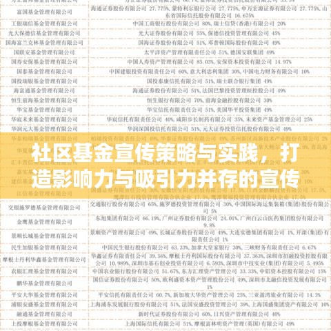 社區(qū)基金宣傳策略與實踐，打造影響力與吸引力并存的宣傳標題